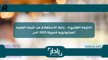 «نتيجة اللوتري».. رابط الاستعلام عن نتيجة الهجرة العشوائية لأمريكا 2025 الآن